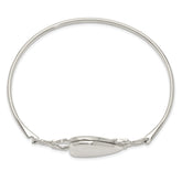 Sterling Silver 925 Heart Locket Bangle with Flexible Design